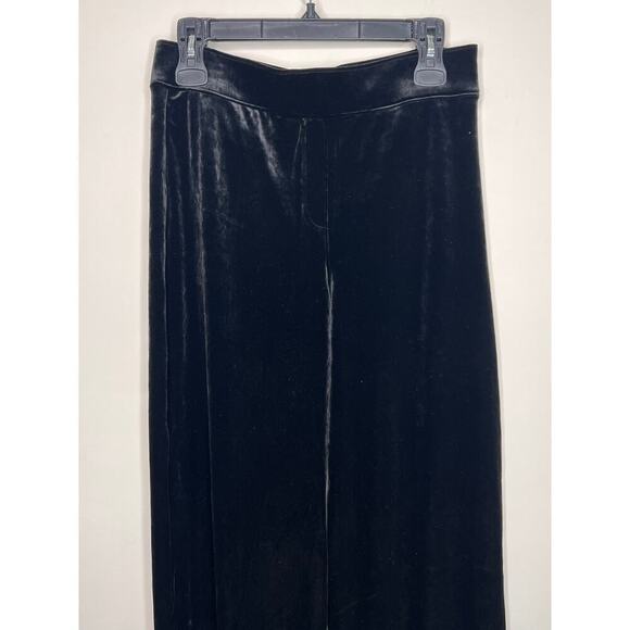 SPANX Velvet Split Hem Wide Leg Pants Black Slimming Comfort Women's Size L - Picture 5 of 8